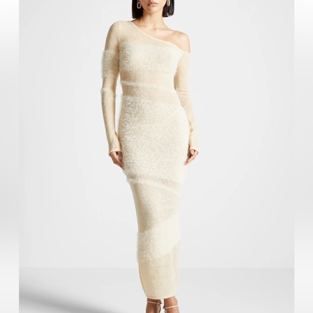 Maniere de voir Off Shoulder Knitted Maxi Dress